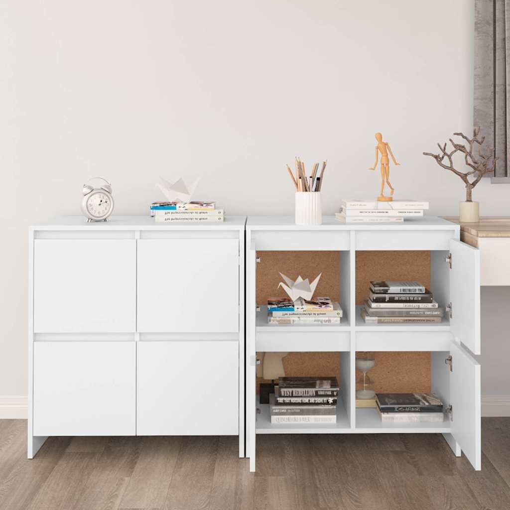 vidaXL Бюфети 2 бр бели 70x41x75 см инженерно дърво
