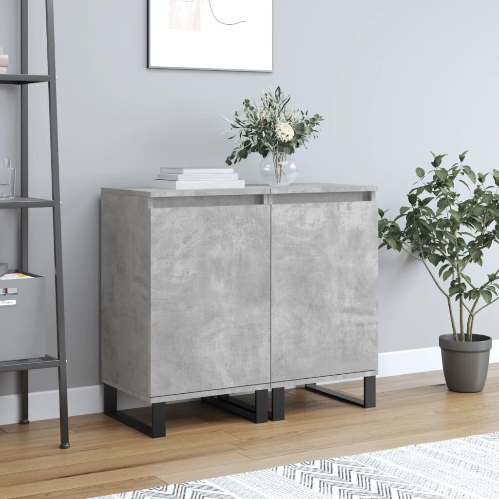 vidaXL Бюфети 2 бр бетонно сив 40x35x70 см инженерно дърво
