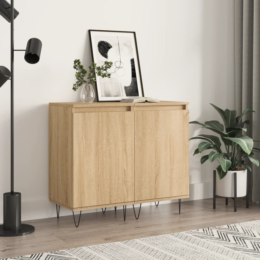 vidaXL Бюфети 2 бр дъб сонома 40x35x70 см инженерно дърво