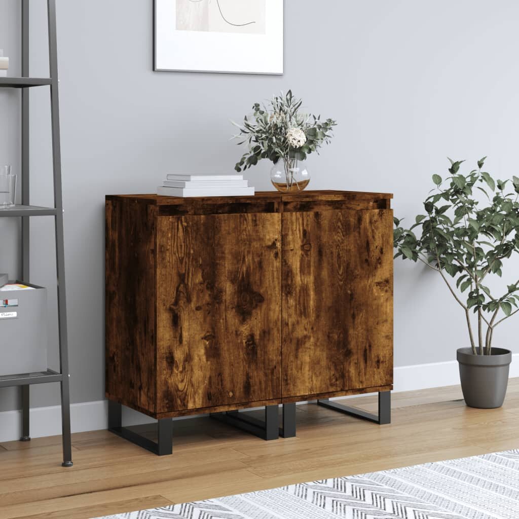 vidaXL Бюфети 2 бр опушен дъб 40x35x70 см инженерно дърво