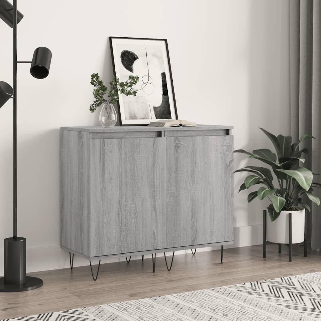 vidaXL Бюфети 2 бр сив сонома 40x35x70 см инженерно дърво