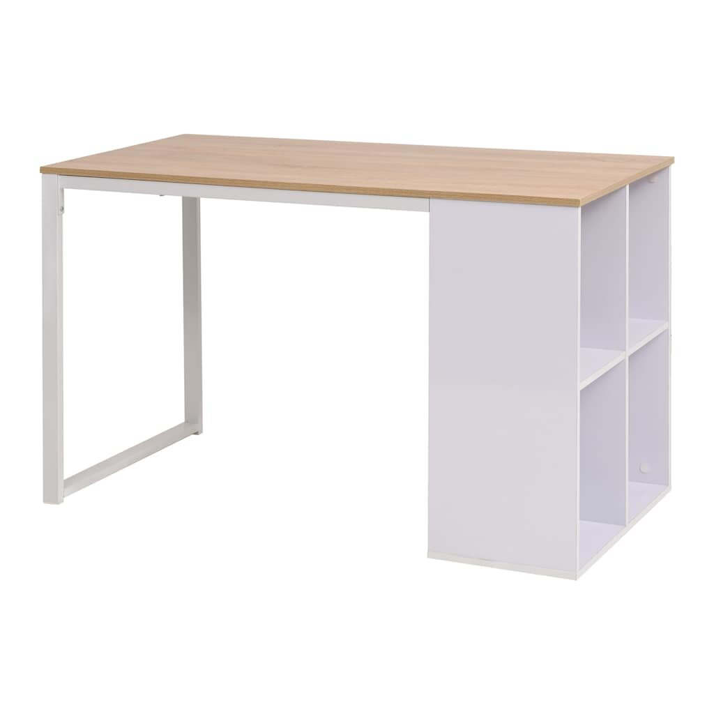 vidaXL Бюро 120x60x75 см дъб и бяло