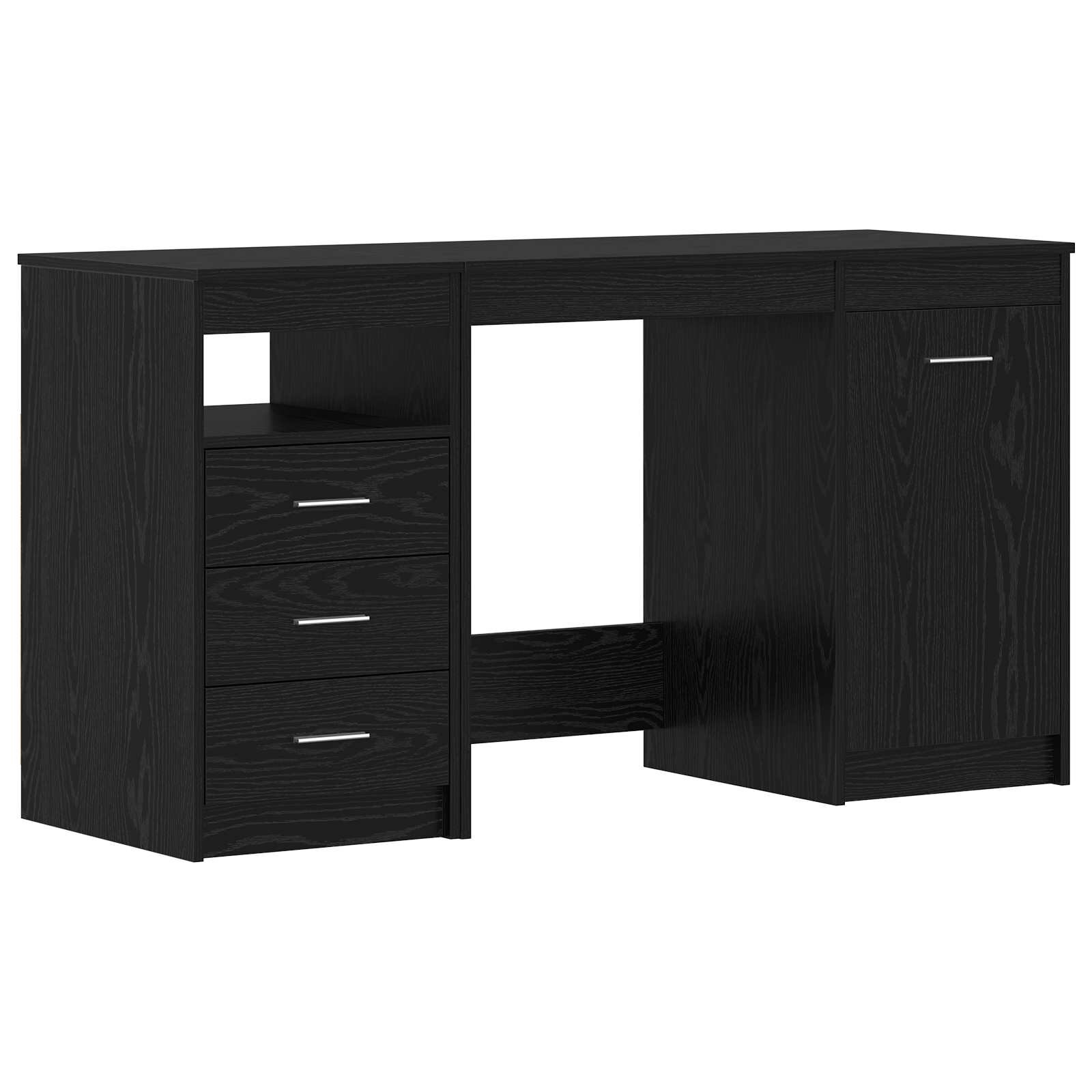 vidaXL Бюро 2 бр. Черния дъб 140 x 50 x 76 см Инженерна дървесина
