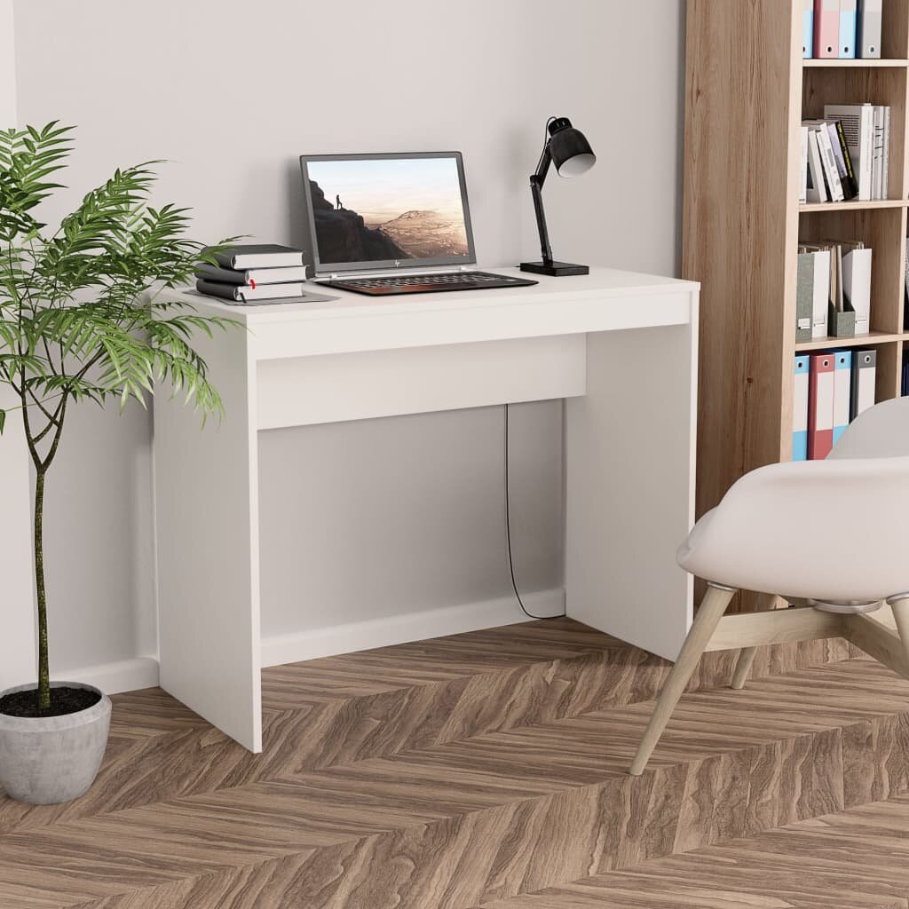 vidaXL Бюро бяло 90x40x72 см инженерно дърво