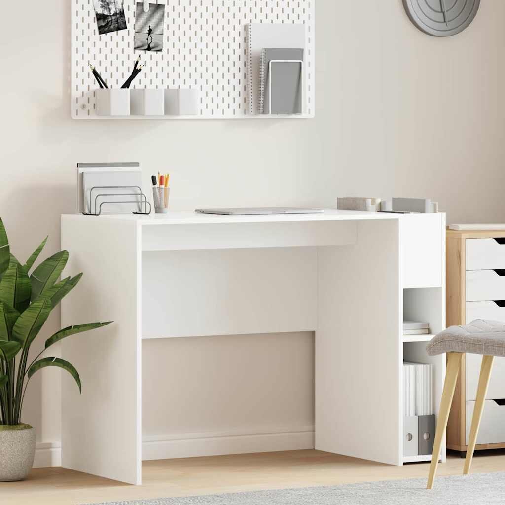 vidaXL Бюро Бяло Инженерна дървесина 109 x 50 x 78 см