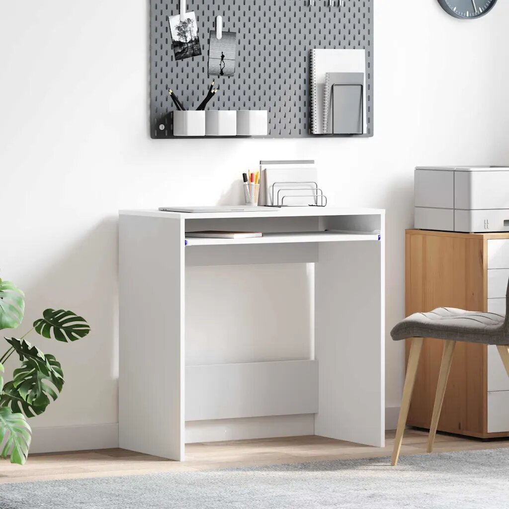 vidaXL Бюро Бяло Инженерна дървесина 77.5 x 43 x 79 см