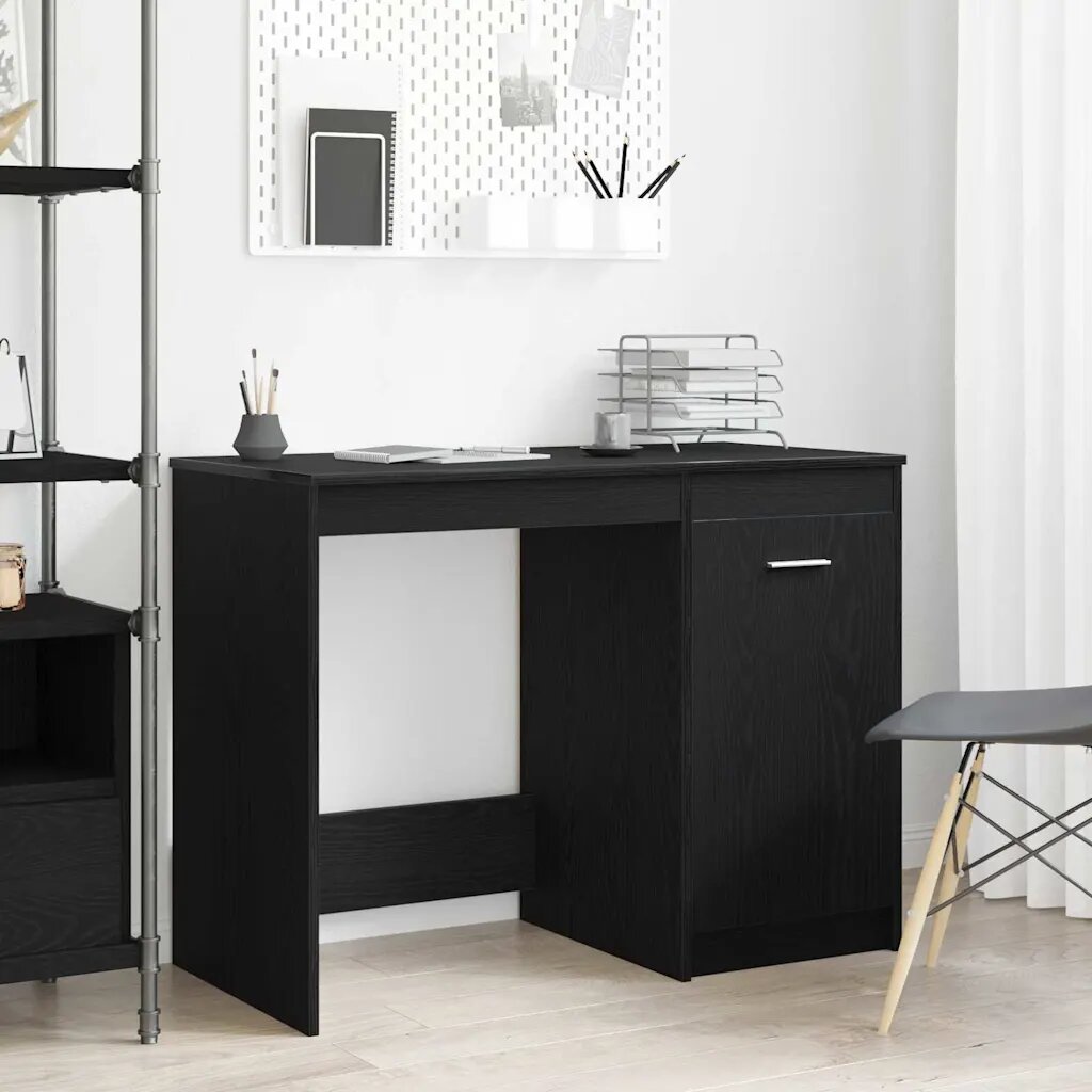 vidaXL Бюро Черния дъб 100 x 50 x 76 см Инженерна дървесина