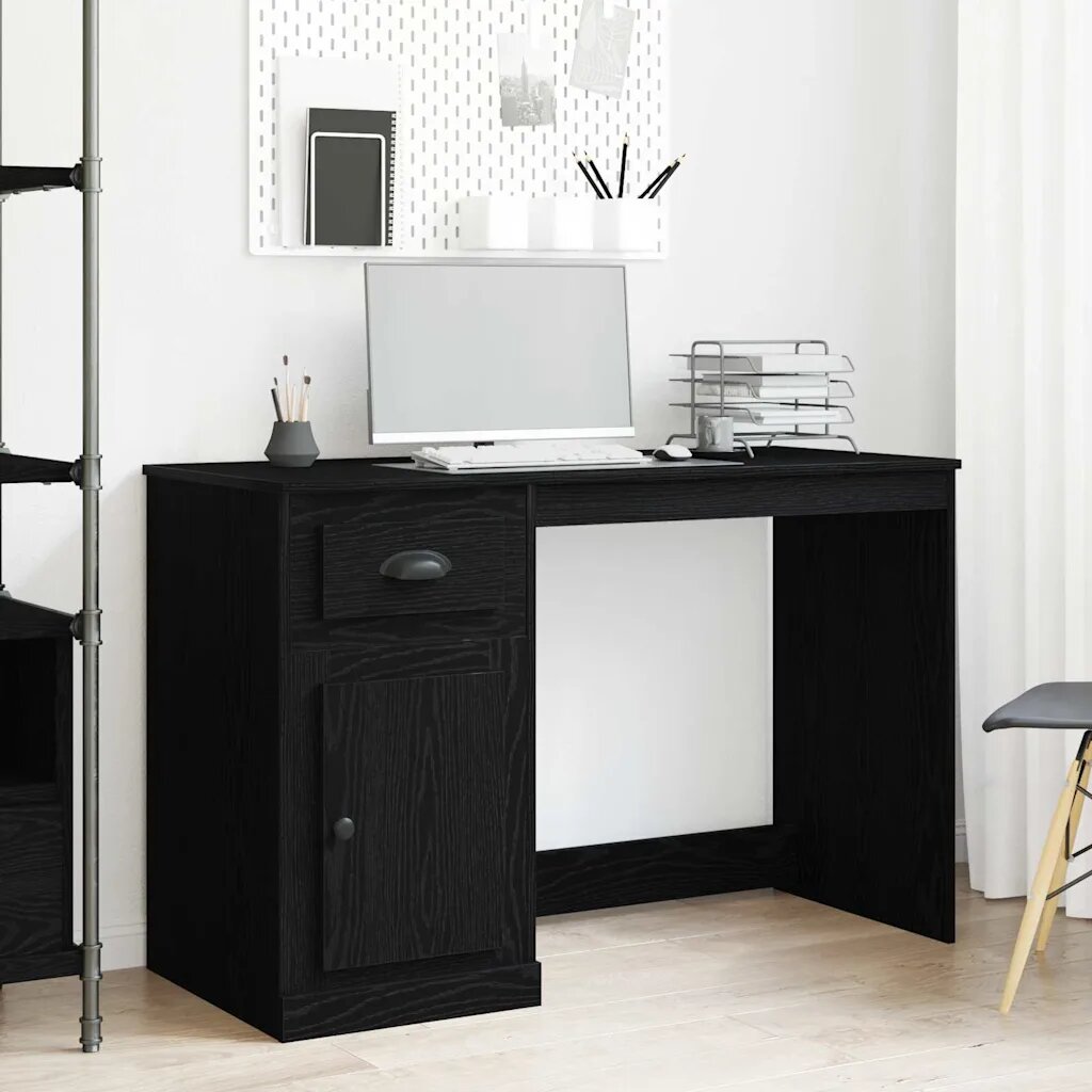 vidaXL Бюро Черния дъб 50 x 115 x 75 см Инженерна дървесина