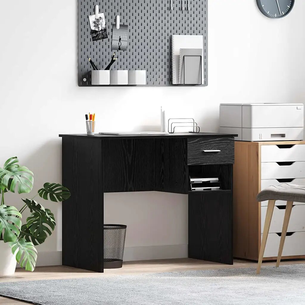 vidaXL Бюро Черния дъб 90 x 49 x 75 см Инженерна дървесина