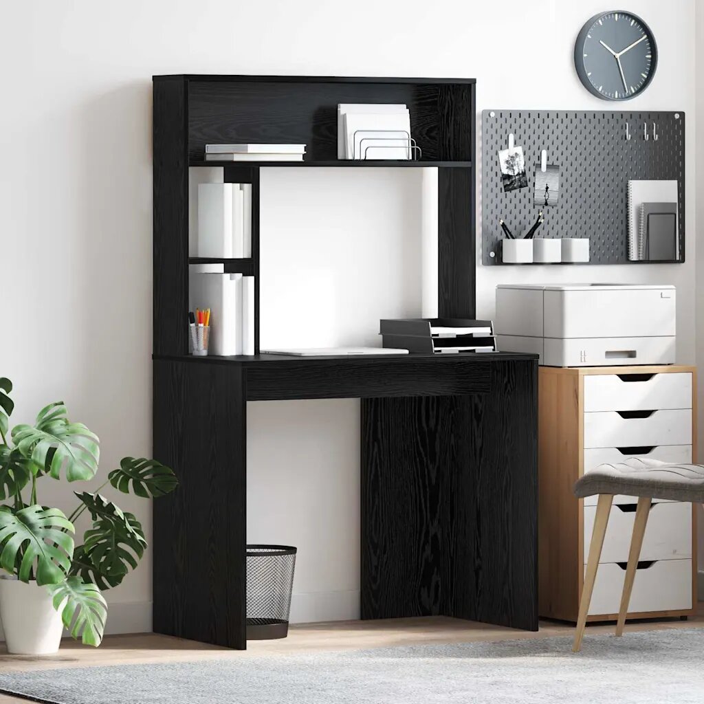 vidaXL Бюро Черния дъб 91 x 50 x 149 см Инженерна дървесина