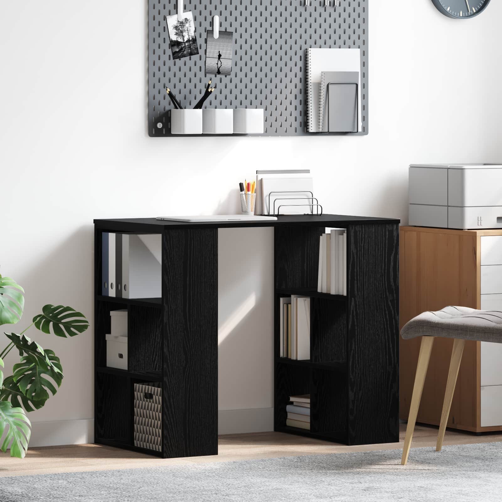 vidaXL Бюро Черния дъб Инженерна дървесина 90 x 50 x 75 см