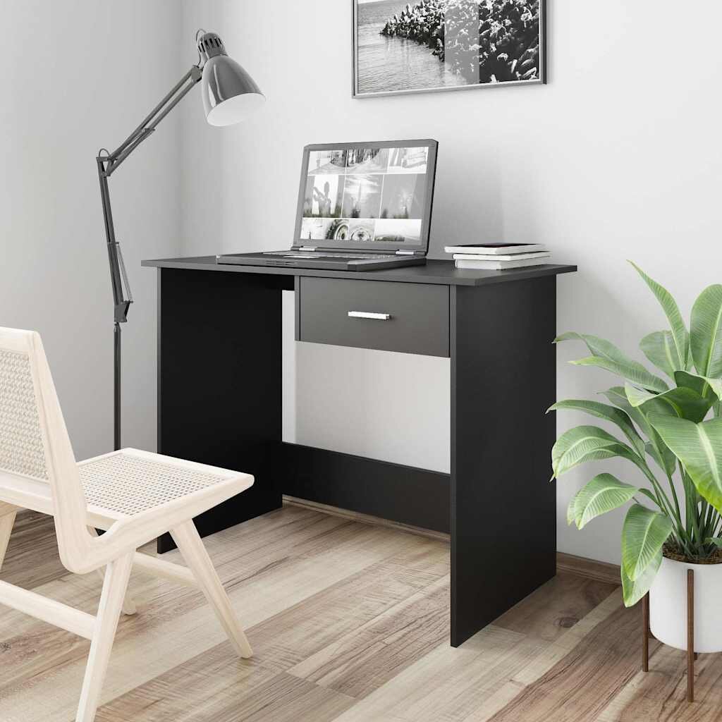 vidaXL Бюро черно 100x50x76 см ПДЧ