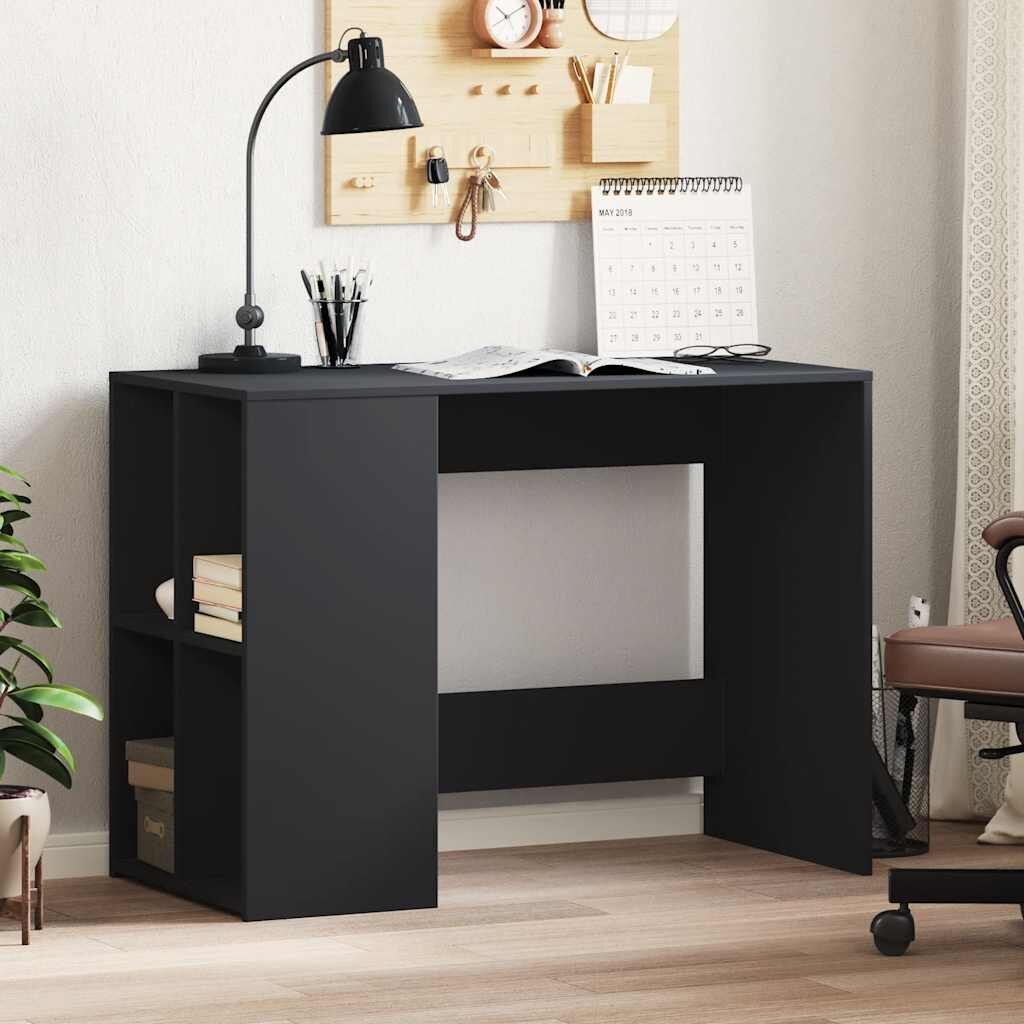 vidaXL Бюро черно 102x50x75 см инженерно дърво