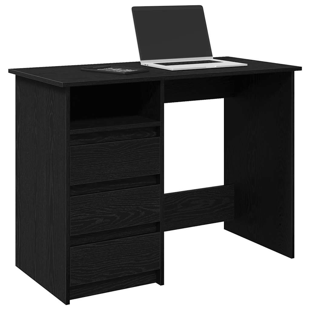 vidaXL Бюро черно 102x50x75 см инженерно дърво