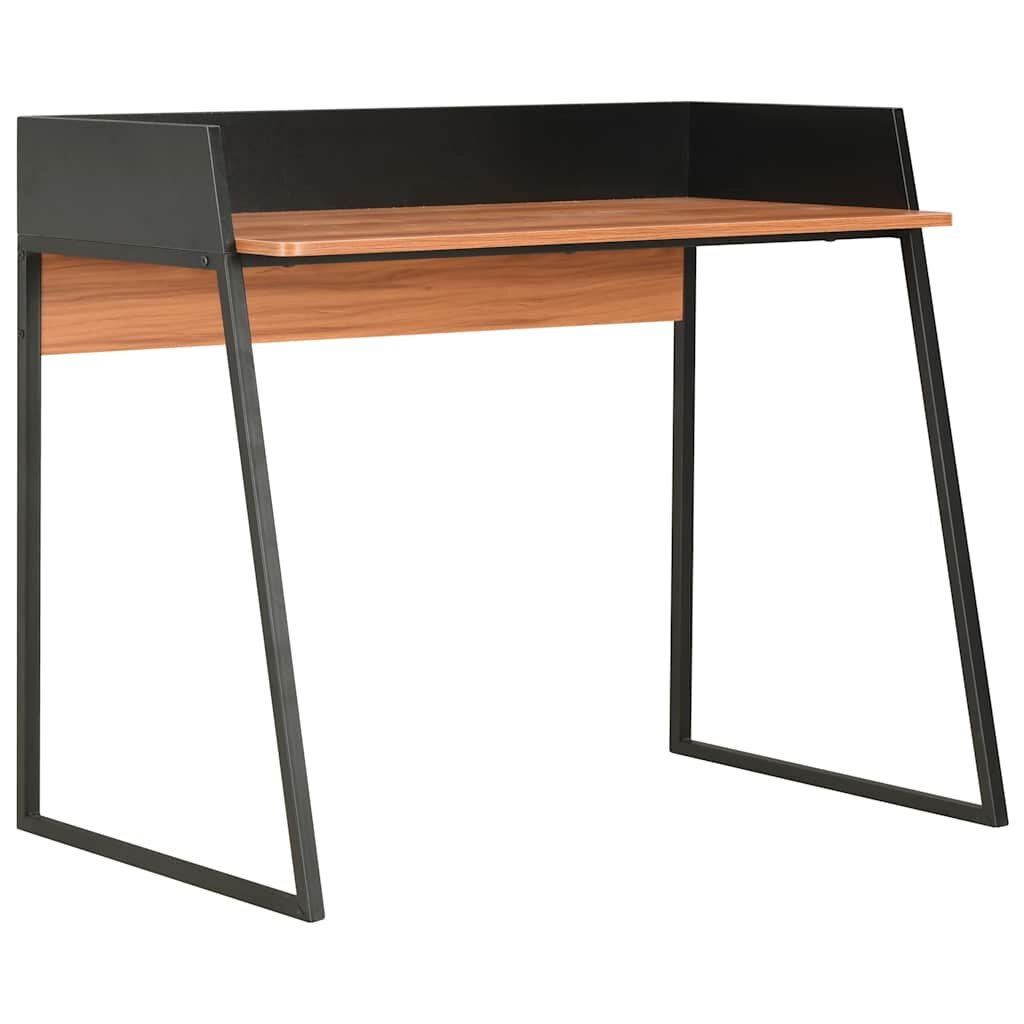 vidaXL Бюро черно и кафяво 90x60x88 см