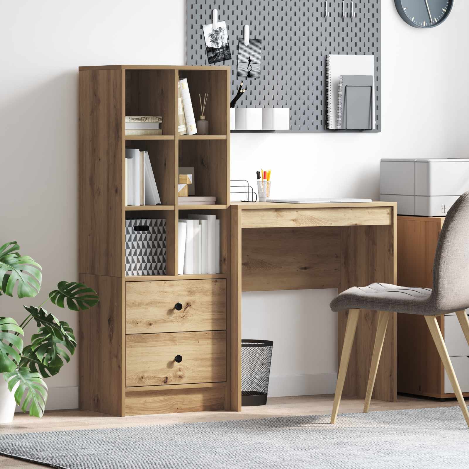 vidaXL Бюро Дъб 1155 x 40 x 127 см 2 бр.