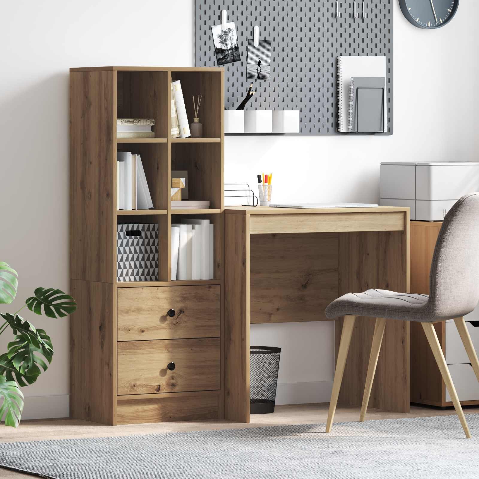 vidaXL Бюро Дъб 1155 x 50 x 127 см 2 бр.