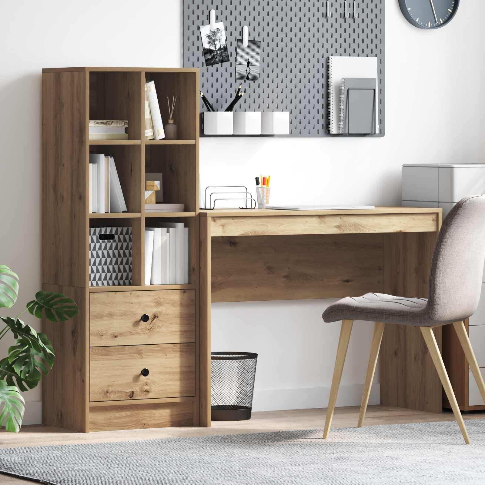 vidaXL Бюро Дъб 1455 x 40 x 127 см 2 бр.