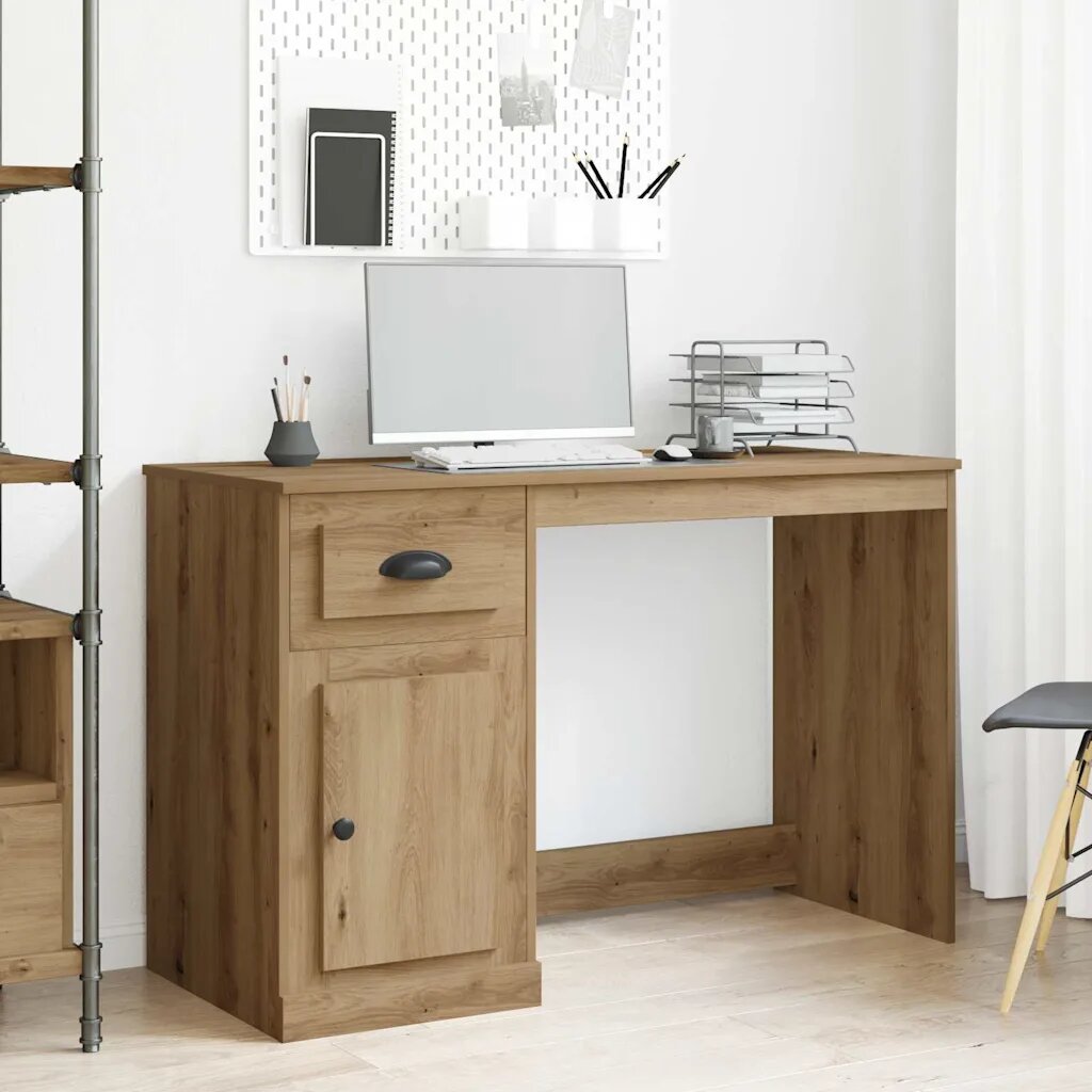 vidaXL Бюро Дъб 50 x 115 x 75 см Инженерна дървесина