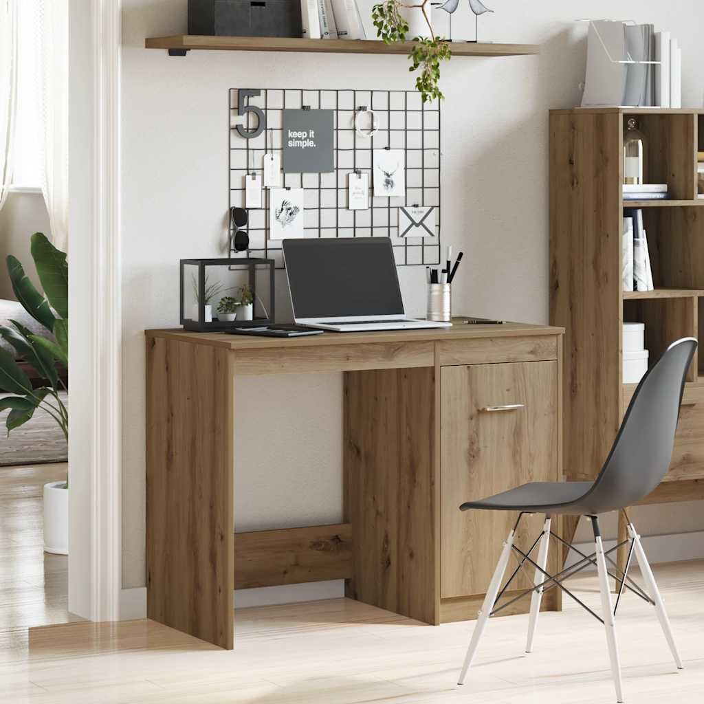 vidaXL Бюро дъб артизан 100x50x76 см инженерно дърво