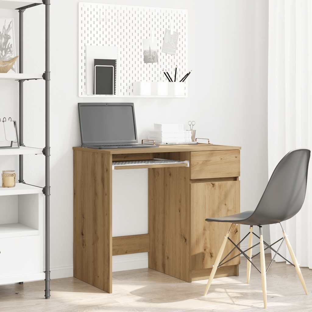 vidaXL Бюро дъб артизан 86x49x76 см инженерно дърво