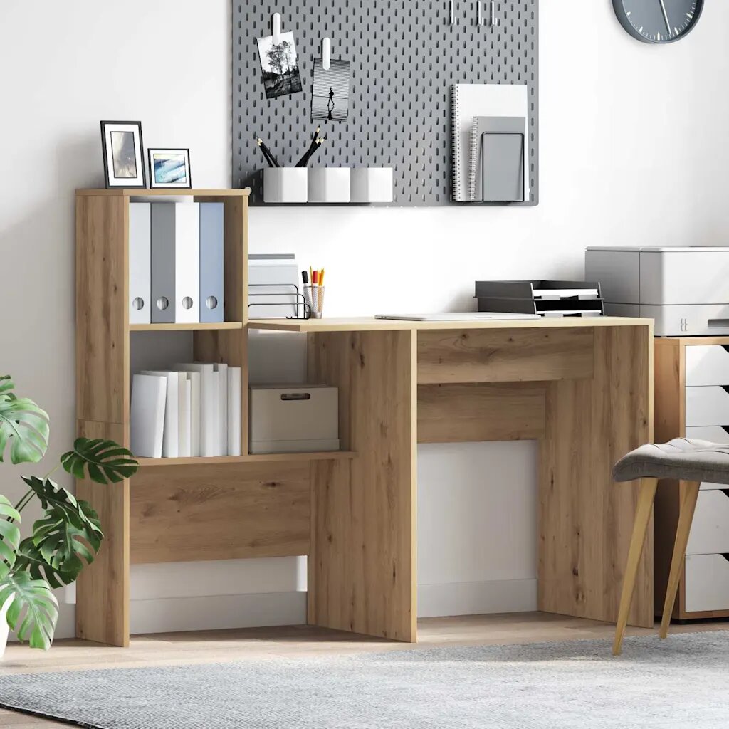 vidaXL Бюро Дъб Инженерна дървесина 1315 x 50 x 1065 см