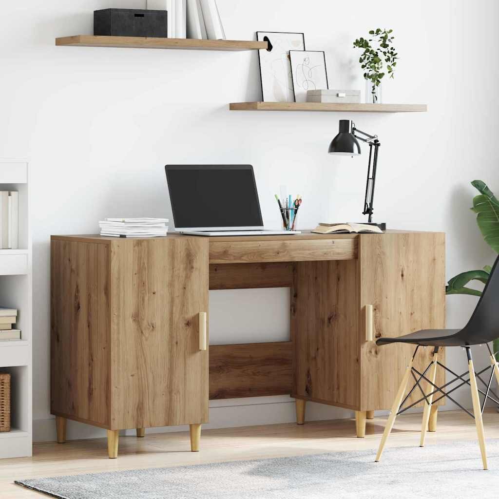 vidaXL Бюро Дъб Инженерна дървесина 140 x 50 x 75 см