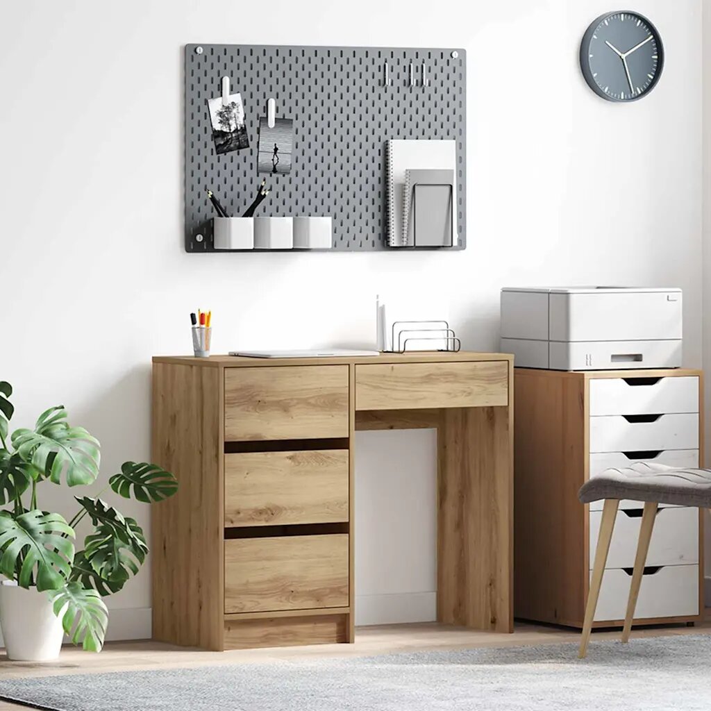 vidaXL Бюро Дъб Инженерна дървесина 90 x 37.5 x 75 см