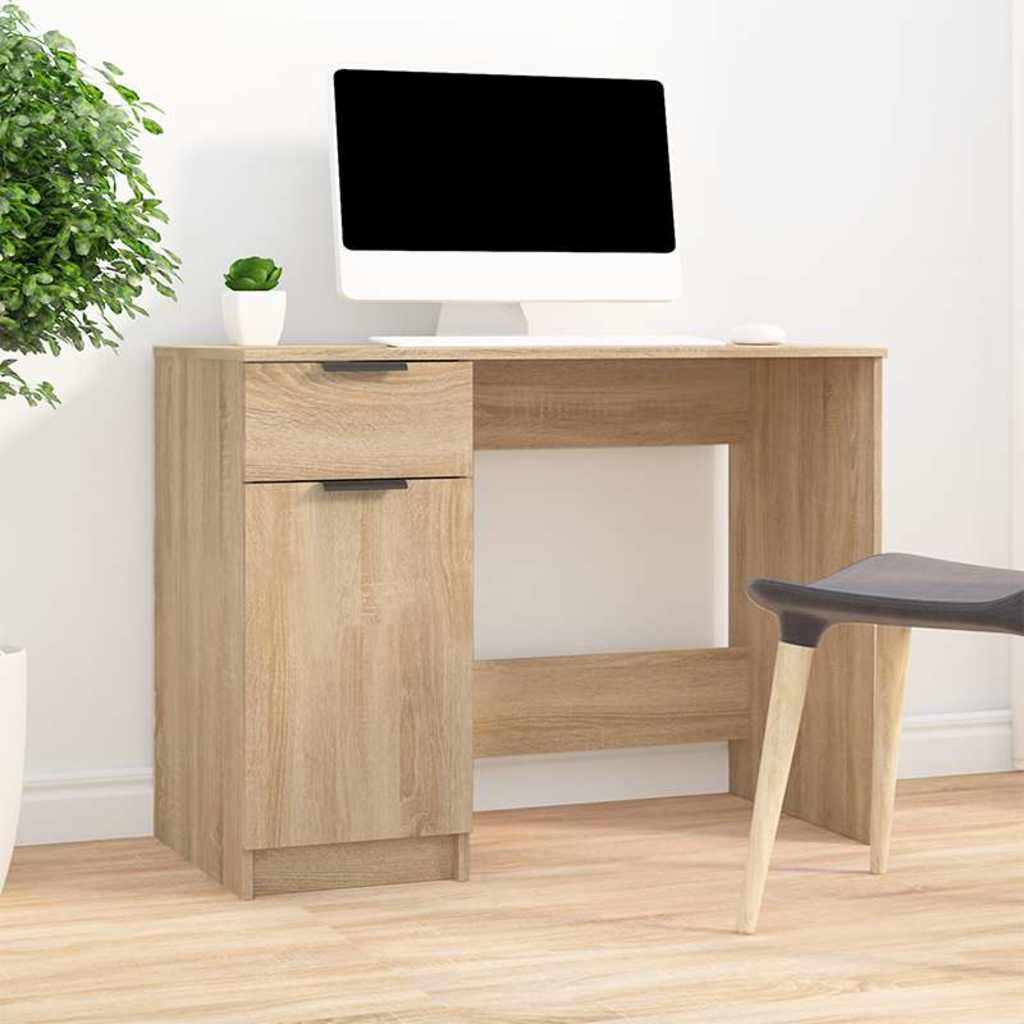 vidaXL Бюро дъб сонома 100x50x75 см инженерно дърво
