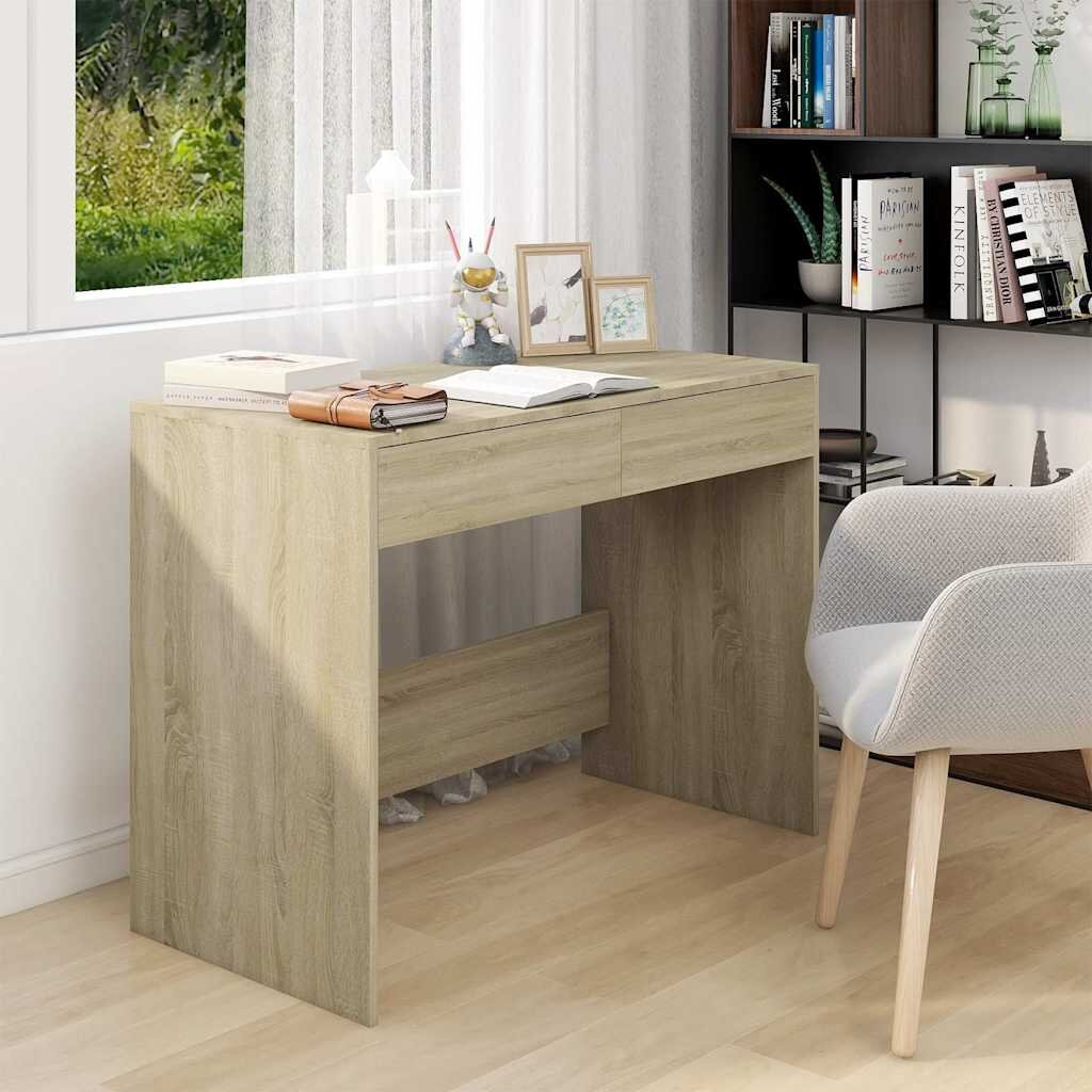 vidaXL Бюро дъб сонома 101x50x765 см инженерно дърво