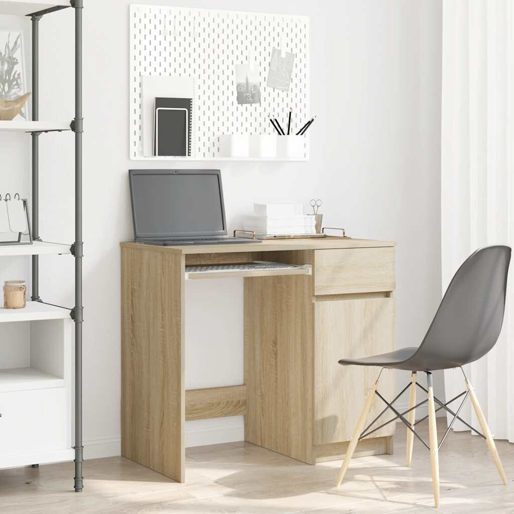 vidaXL Бюро дъб сонома 86x49x76 см инженерно дърво