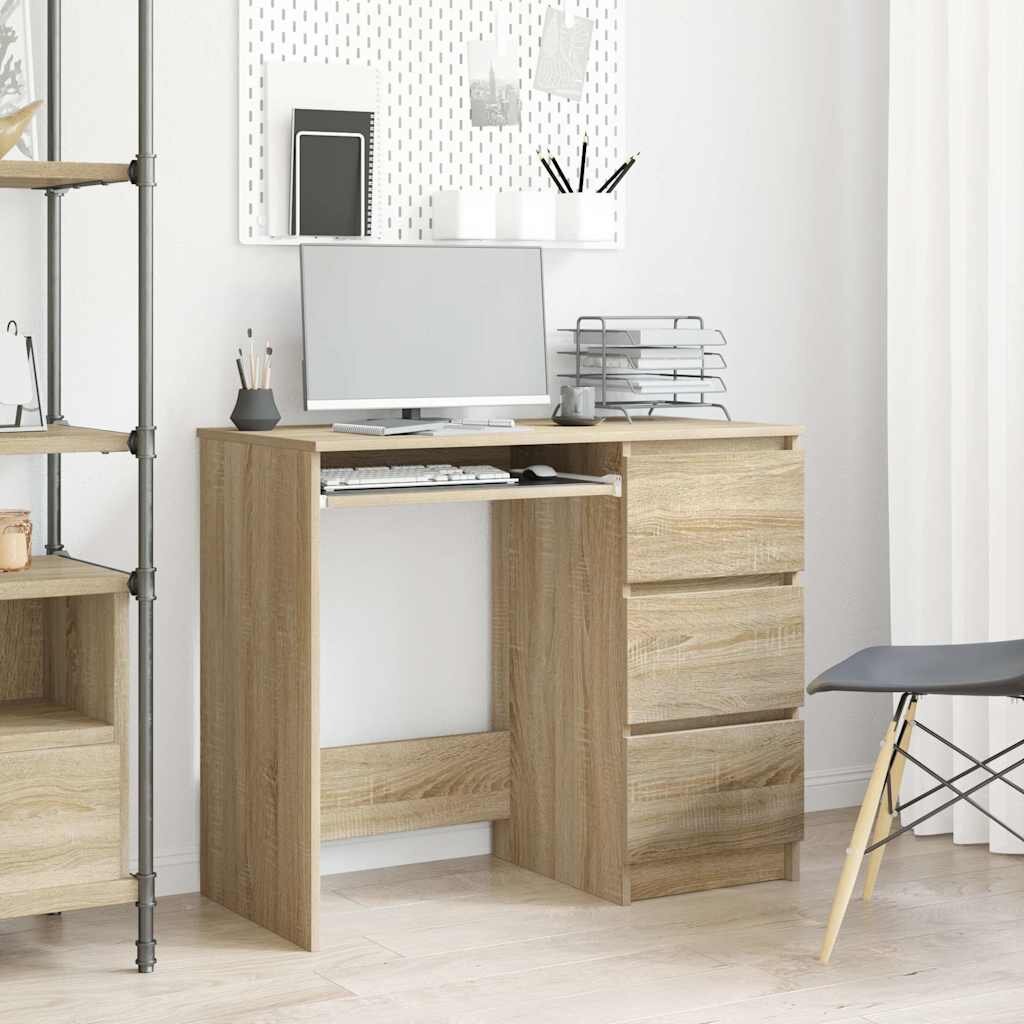 vidaXL Бюро дъб сонома 90x45x76 см инженерно дърво