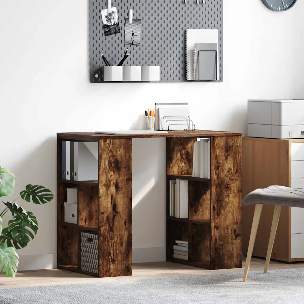 vidaXL Бюро Димян дъб Инженерна дървесина 90 x 50 x 75 см