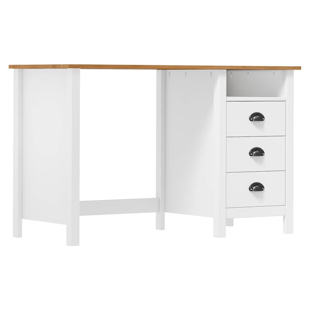 vidaXL Бюро Hill с 3 чекмеджета 120x50x74 см бор масив