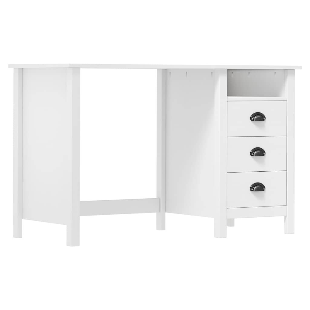 vidaXL Бюро Hill с 3 чекмеджета 120x50x74 см бор масив