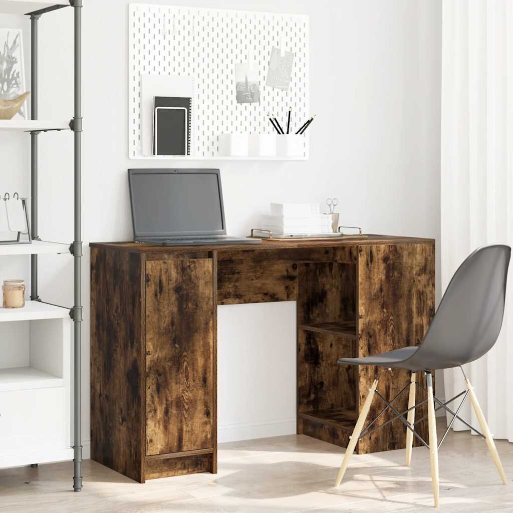 vidaXL Бюро опушен дъб 120x42x76 см инженерно дърво