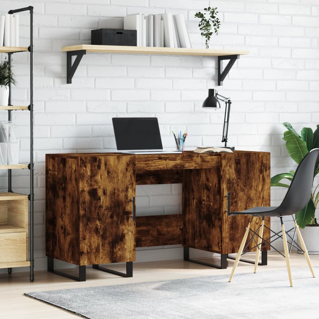 vidaXL Бюро опушен дъб 140x50x75 см инженерно дърво