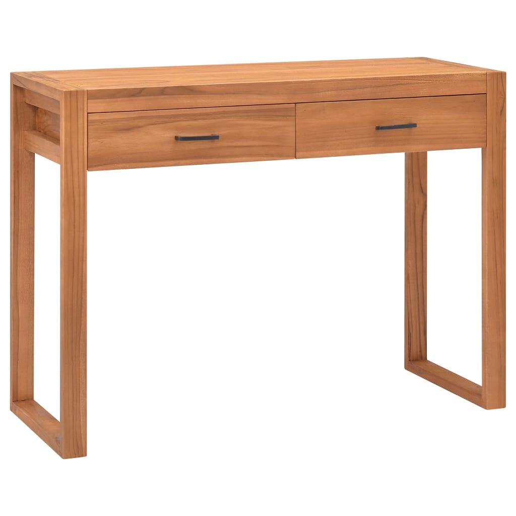 vidaXL Бюро с 2 чекмеджета 100x40x75 см тиково дърво