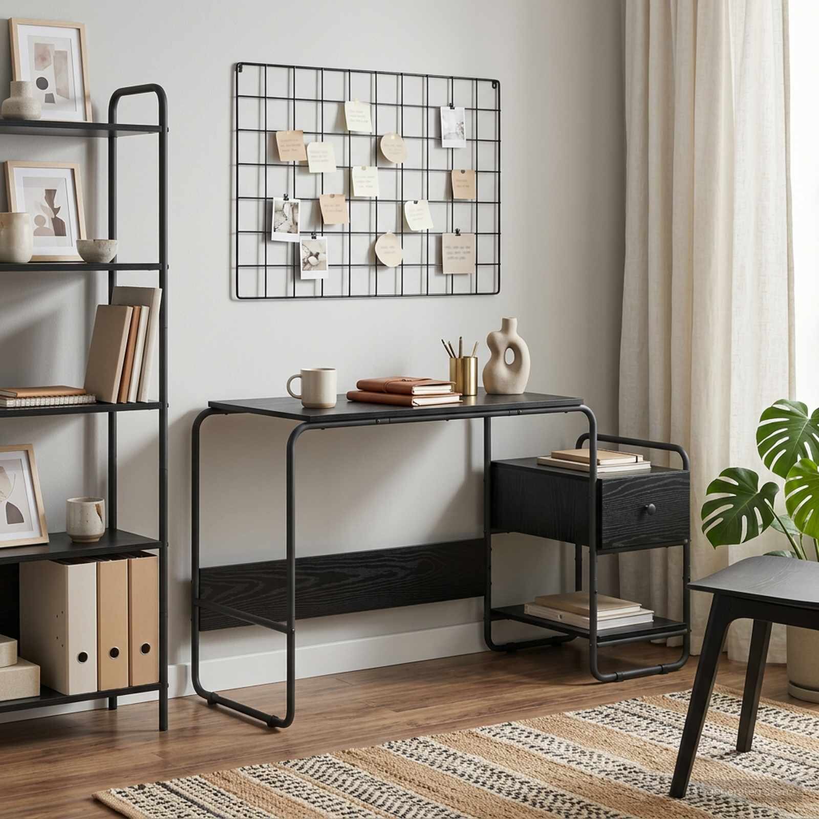 vidaXL Бюро с място за съхранение Черен дъб 131.5 x 50 x 75.5 см