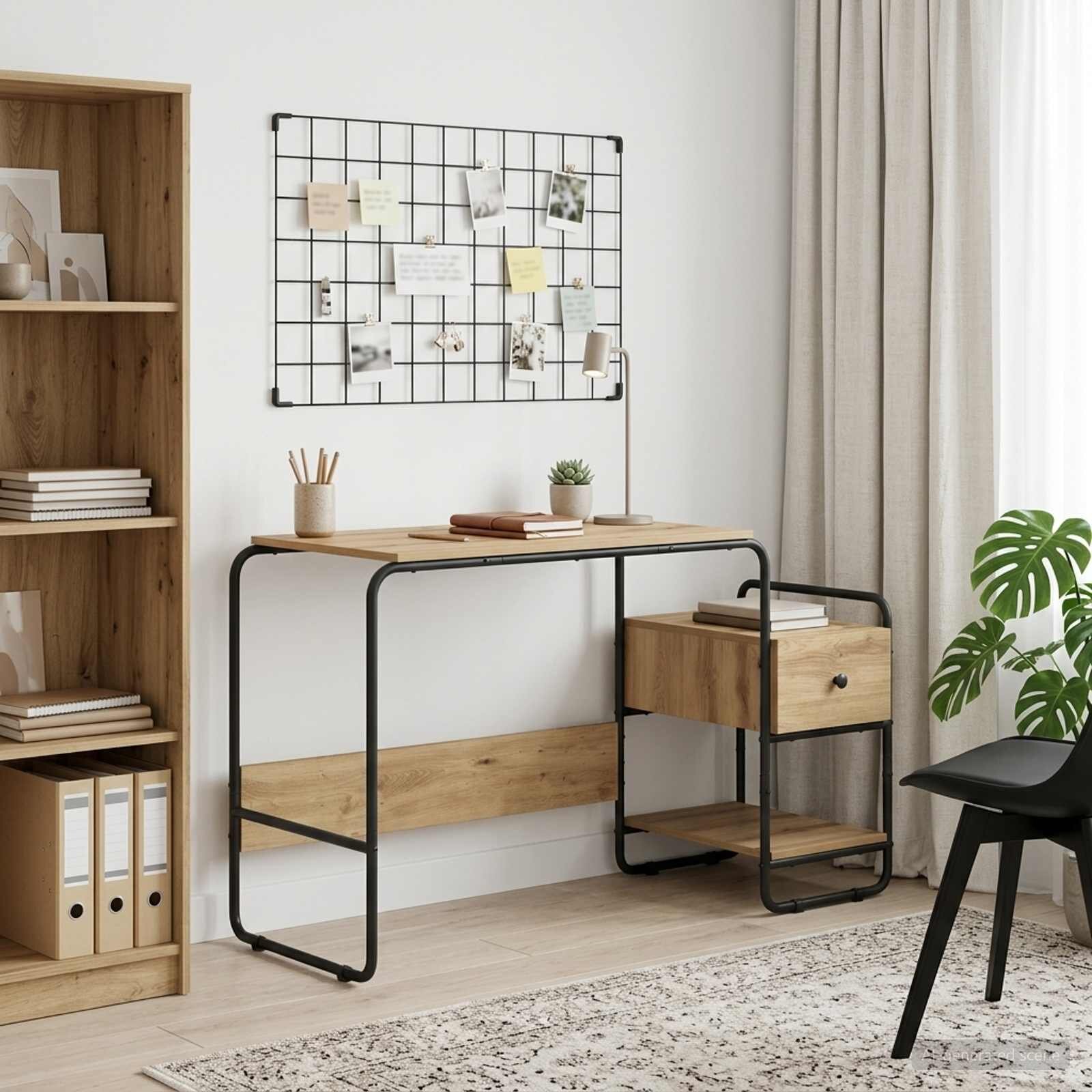 vidaXL Бюро с място за съхранение Дъб артизан 131.5 x 50 x 75.5 см