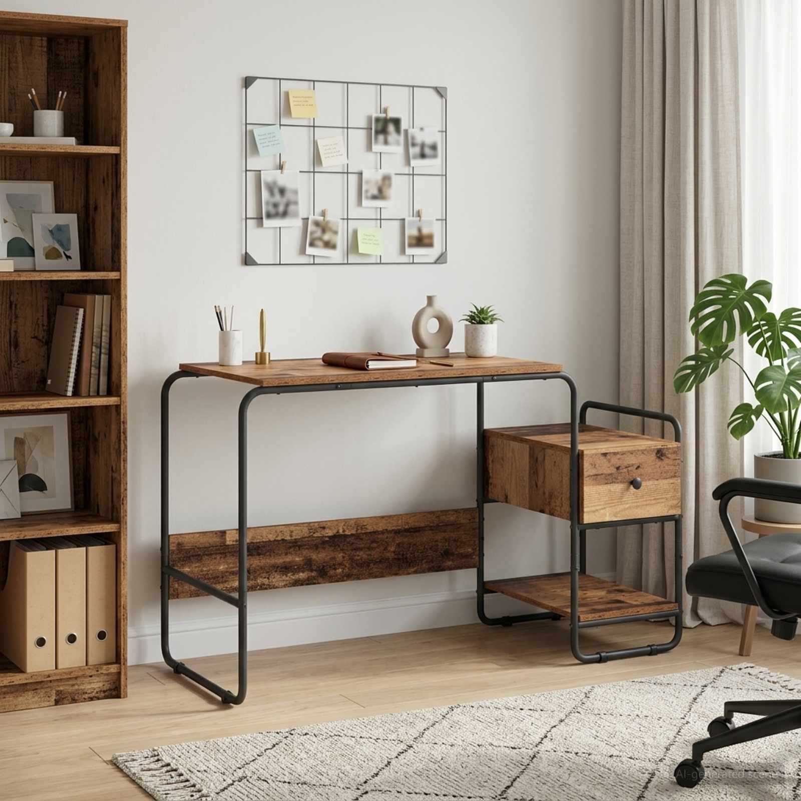 vidaXL Бюро с място за съхранение Старо дърво 131.5 x 50 x 75.5 см