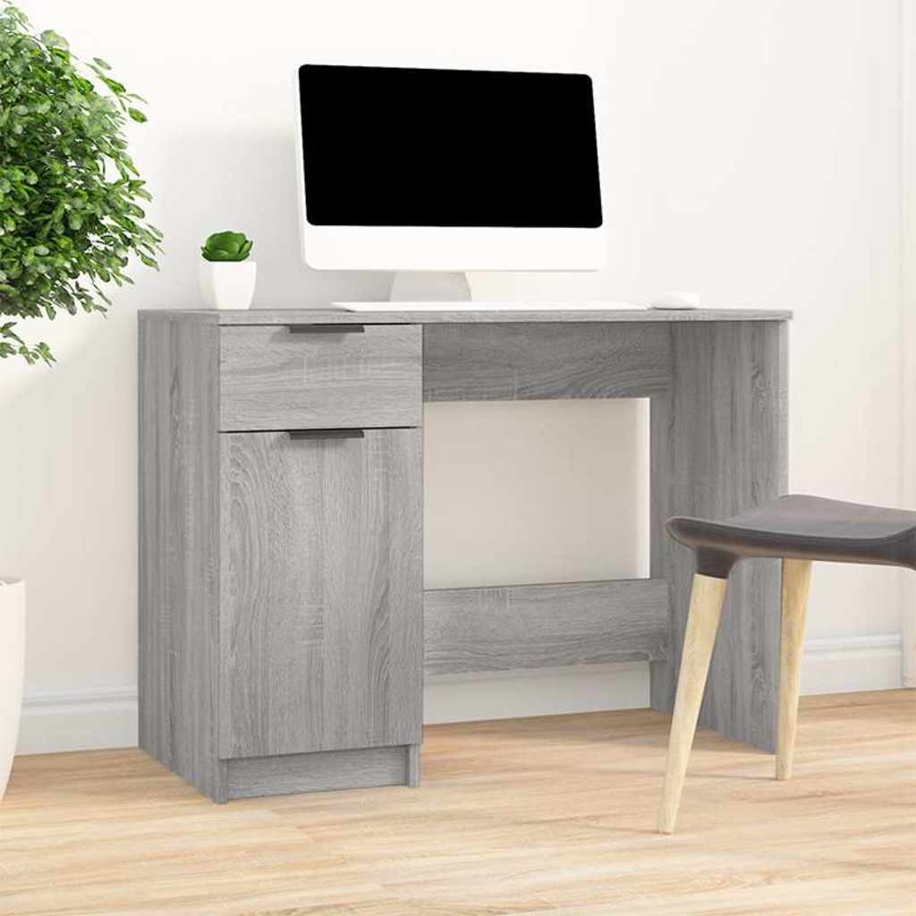vidaXL Бюро сив сонома 100x50x75 см инженерно дърво