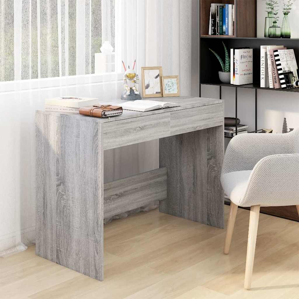 vidaXL Бюро сив сонома 101x50x765 см инженерно дърво