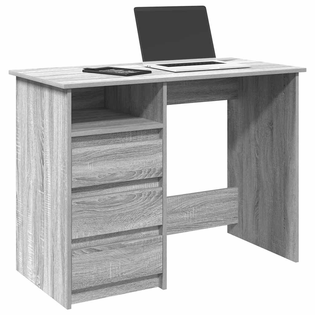 vidaXL Бюро сив сонома 102x50x75 см инженерно дърво