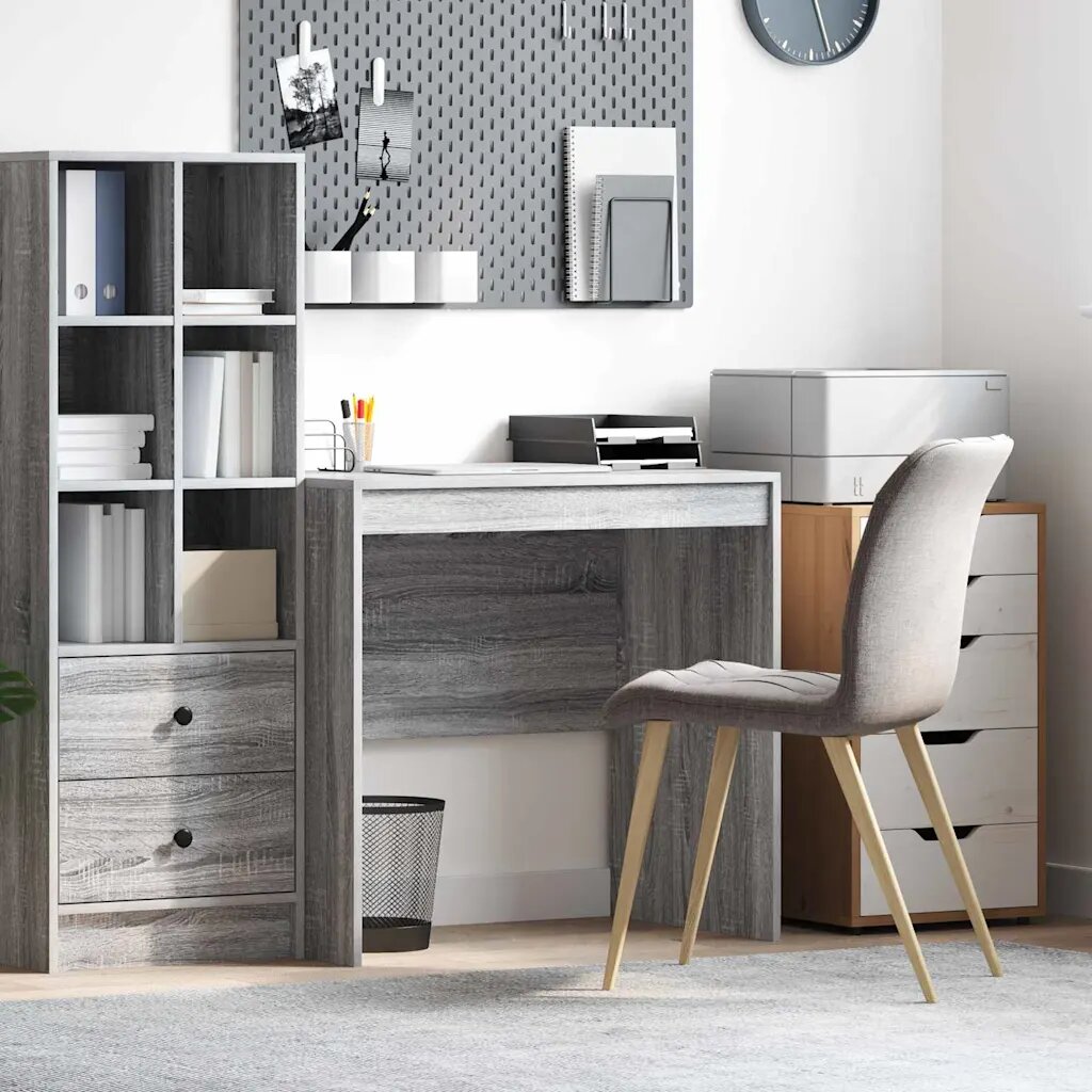 vidaXL Бюро Сив Сонома 80 x 50 x 76 см