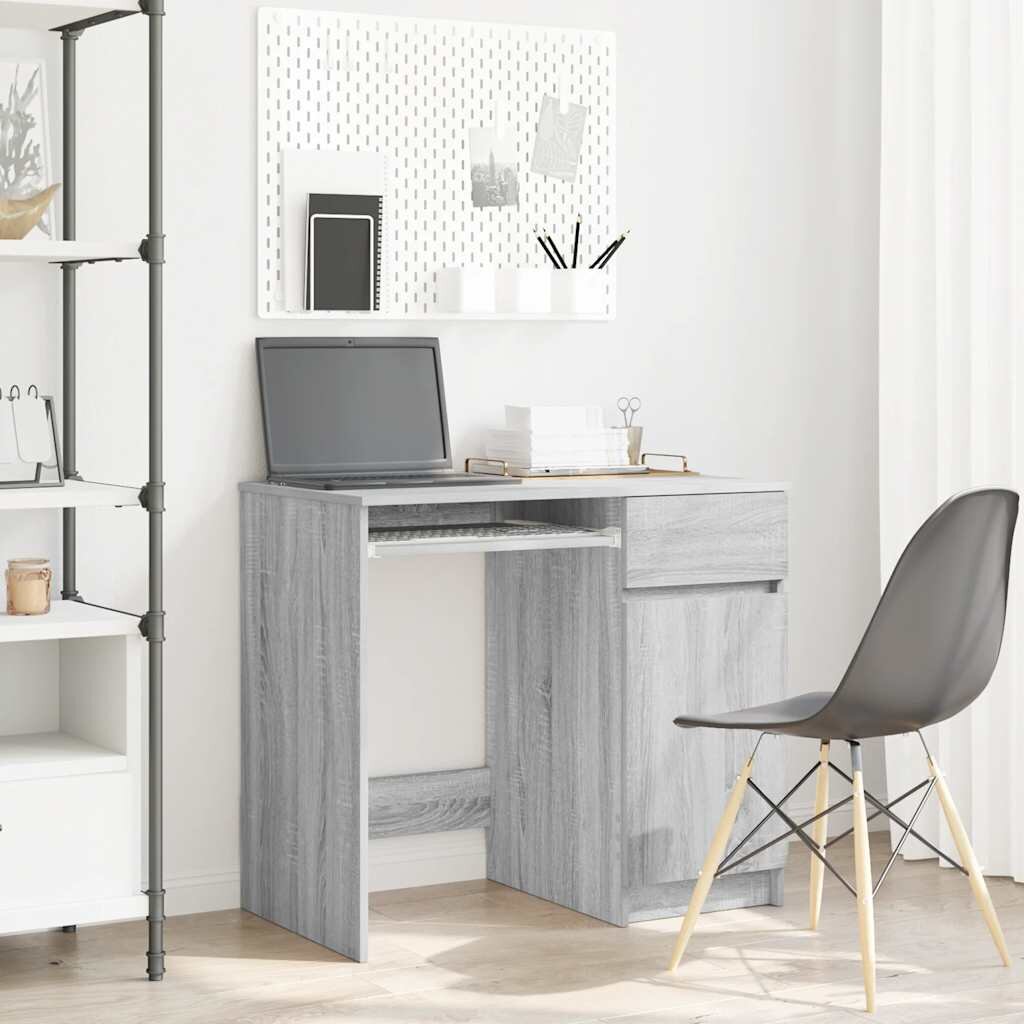 vidaXL Бюро сив сонома 86x49x76 см инженерно дърво