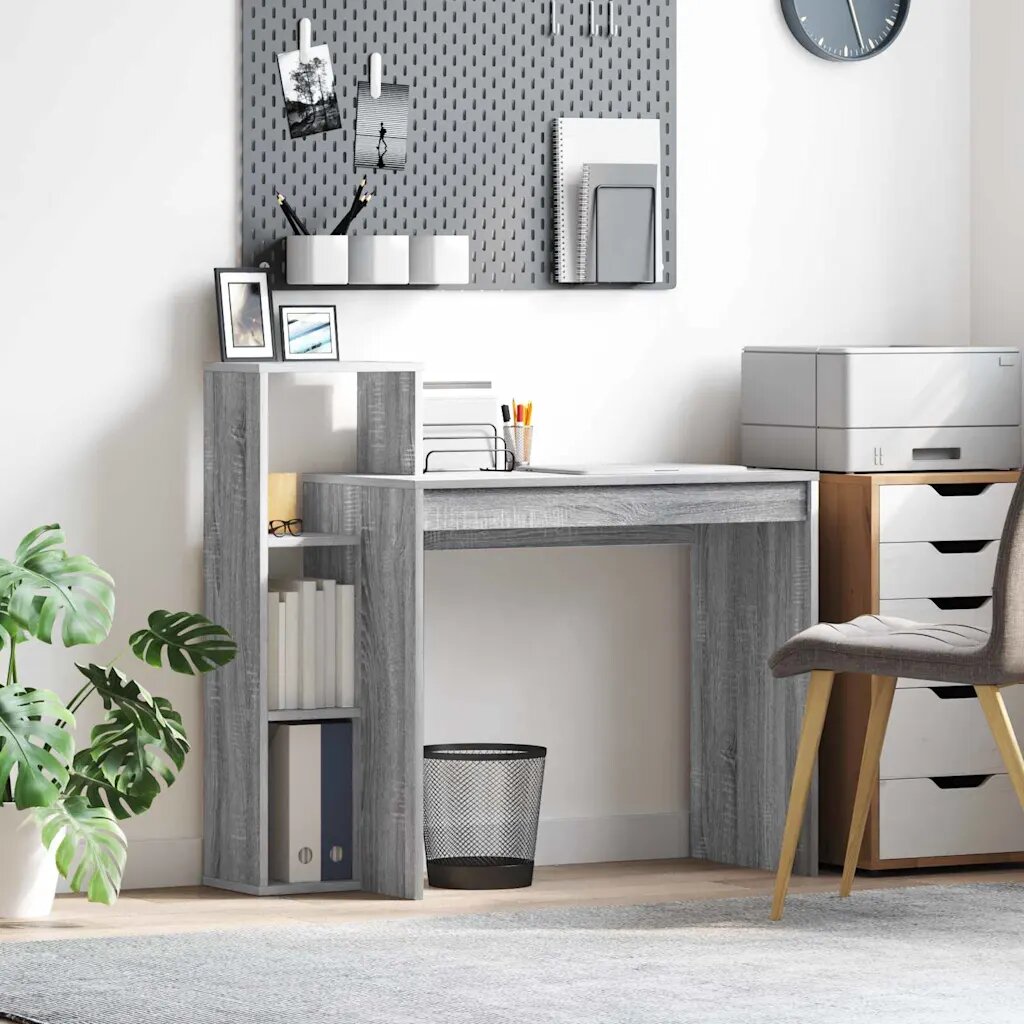 vidaXL Бюро Сив Сонома Инженерна дървесина 100 x 40 x 90 cm