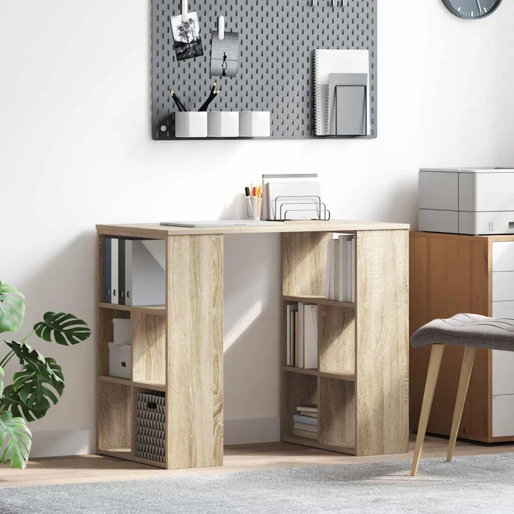 vidaXL Бюро Сонома дъб Инженерна дървесина 90 x 50 x 75 см