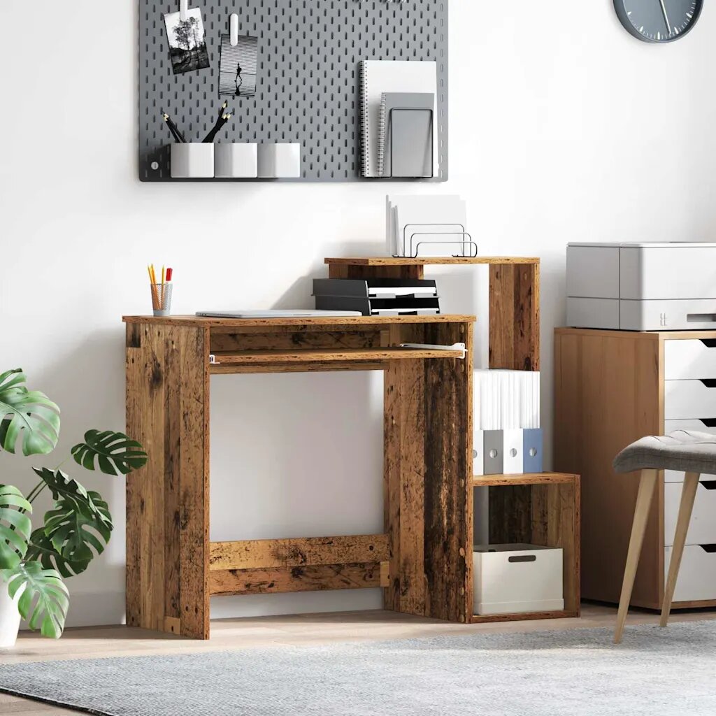 vidaXL Бюро Старо дърво 106 x 41 x 88.5 см Инженерна дървесина