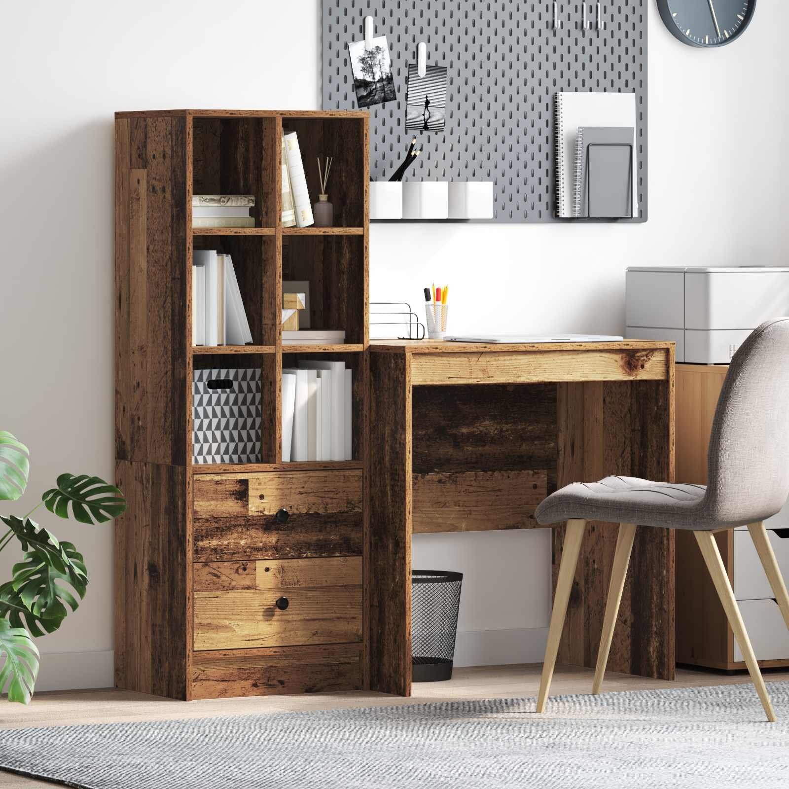 vidaXL Бюро Старо дърво 1155 x 50 x 127 см 2 бр.